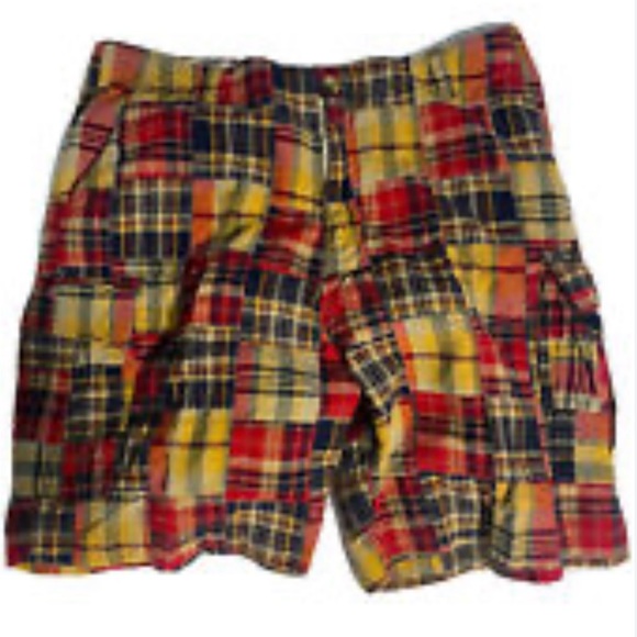 Plug men’s size 44 red patch‎ plaid cargo shorts - Picture 8 of 9